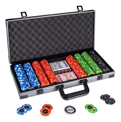 Clay Poker Chips,400pcs 14 Gram Chip Set With Deluxe Trav...