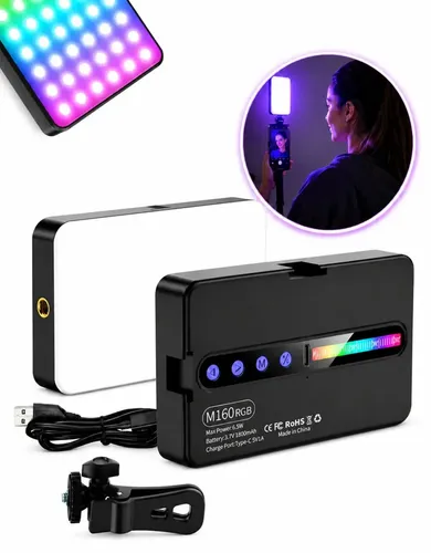Luz De Preenchimento Led Rgb Para Foto Vídeo Recarregável Ilumina...