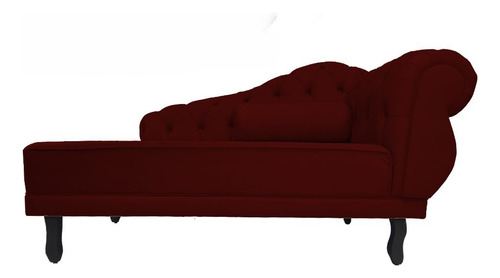 Recamier Divã Larissa Lado Esquerdo Suede Marsala