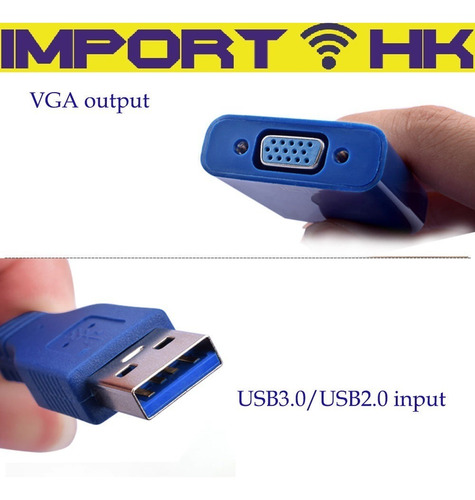 Imagen 7 de 7 de Adaptador Convertiror Usb 3.0 A Vga Pc Laptop Proyector