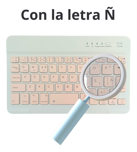 Funda Con Teclado Inalámbrico Para iPad 7 8 Y 9 De 10.2 Rosa