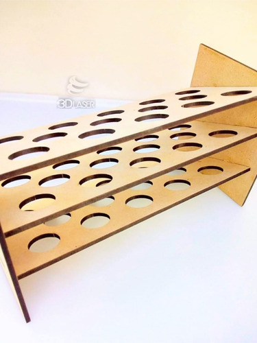Imagen 3 de 3 de Porta Tubos De Ensayo - Mdf / Fibrofacil