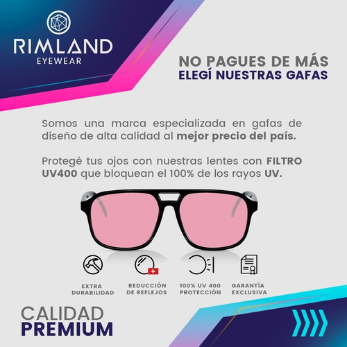 Imagen 5 de 8 de Gafas De Sol Lentes De Sol Rimland Filadelfia Rosa