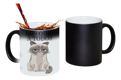 Taza Gato Mágica Los Odio A Todos En Serio Tasa 