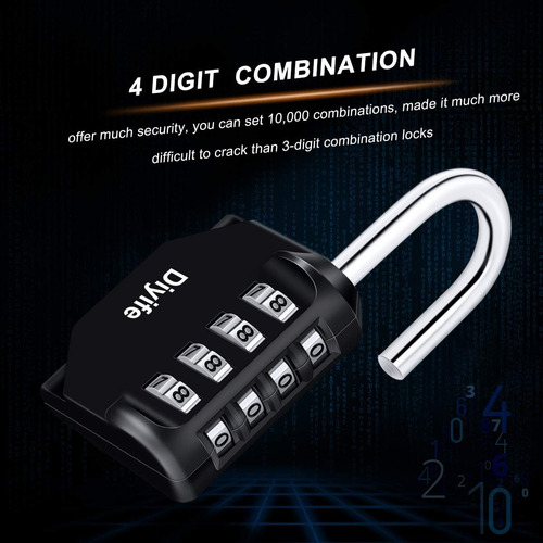 Paquete De 3 Candado De Combinación De 4 Dígitos, Cerradura
