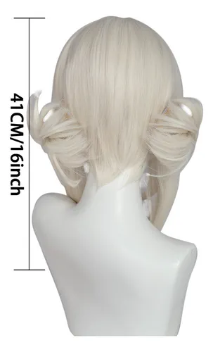 .1 Peluca Larga Recta De Conejo Blanco Platino For Cosplay