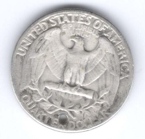 Moneda Estados Unidos Quarter Dollar 1942 Plata Perforada (Usado)