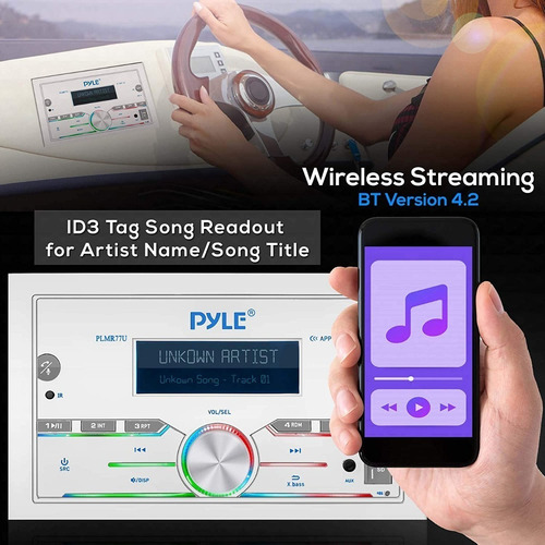 Estereo Marino Pyle Bluetooth (am/fm/mp3/usb/aux/sd) Plmr77u