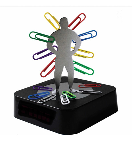 Escultura Magnética Hombre Con Clips De Colores.