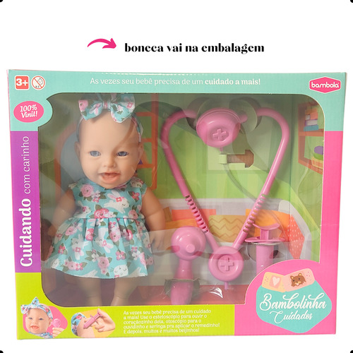 Boneca Bambolinha Médica Pequena Com Acessórios Promoção