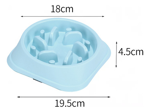 2pcs Plato Alimentación Lenta Para Perro Mascota Comederos Verde Y Azul