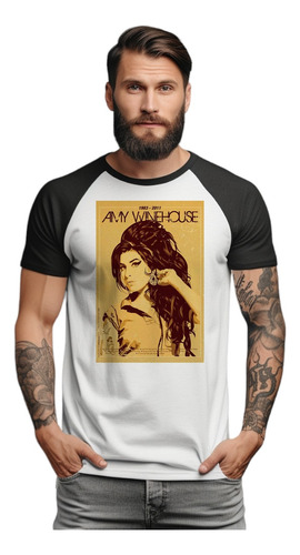 Camiseta Masculina Raglan Amy Winehouse