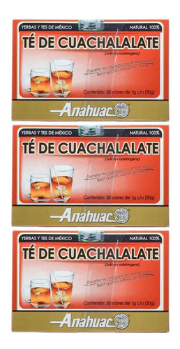 (3 Pzas) Te Cuachalalate (mancerancua) (30 Sobres) Anahuac
