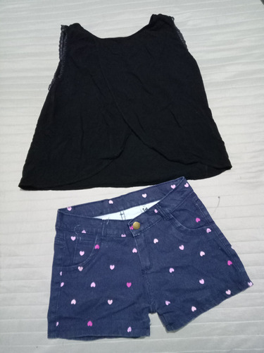 Conjunto De Nena De Verano Short Y Remera Talle 14 Mb Estado