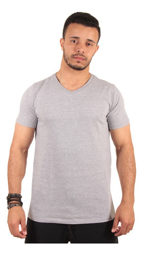 Kit C/6 Camisas Blusas Camisetas Masculinas Gola V Basicas