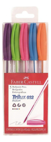 Bolígrafo Trilux 032 M - Blíster X5 Colors Faber-castell