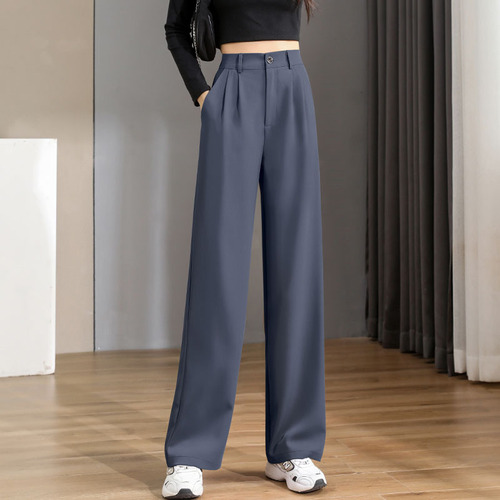 Pantalones Holgados Pierna Ancha Mujer,informal Cintura Alta