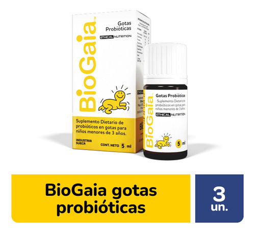 Biogaia Gotas Probioticas Suplemento Dietario 5 Ml X 3 Un