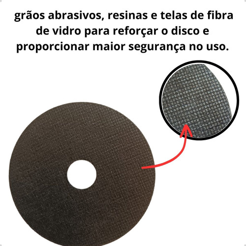 25 Discos De Corte P/ Esmerilhadeira 4.1/2 (115 Mm) 1 Mm Kit