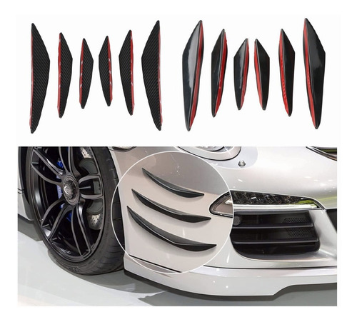 Kit Alerones Fibra Carbon Facia Bumper Flexible Universal