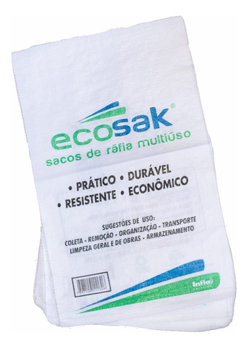 Sacos De Ráfia Novos Ecosak 50x80 P/ Uso Geral, Kit 10 Sacos