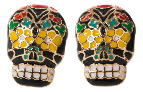 Artisan Owl - Pendientes De Tuerca Con Calavera De Azúcar En