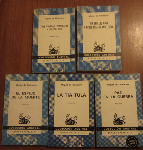 Lote 5 Libros Miguel De Unamuno Paz En La Guerra La Tia Lula