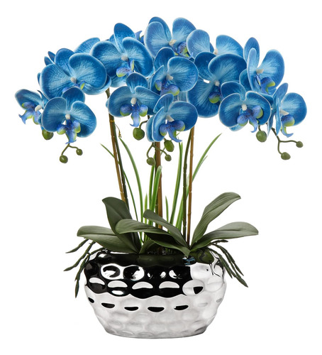 Briful Orquídeas Artificiales De 18 Pulgadas, Orquídea Azul