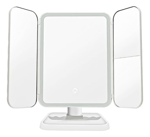Espejo Maquillaje Led Aumento Plegable Blanco Profesional