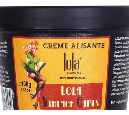 Lola Vintage Girls Mascara Crema Alisante Anti Frizz X 100gr