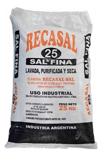 Sal Fina - Bolson X 25 Kg  Recasal