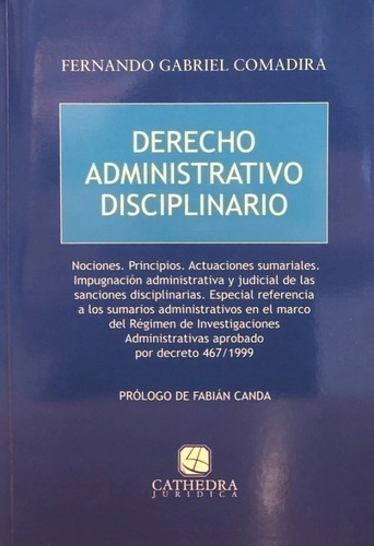 Comadira Derecho Administrativo Disciplinario