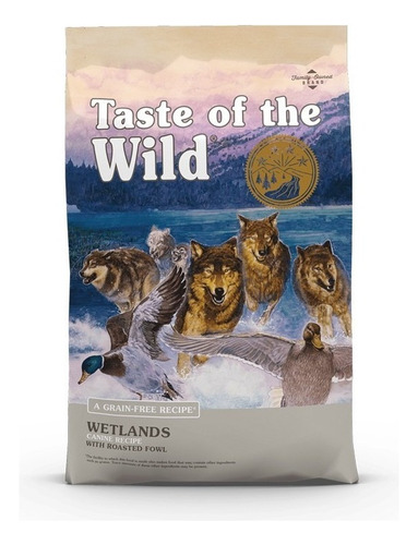 Alimento Taste of the Wild Wetlands Canine para perro adulto todos los tamaños sabor pato asado en bolsa de 6.3kg