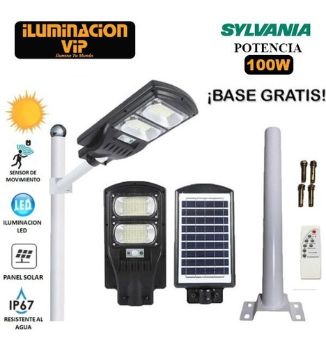 Lampara Led Solar Sylvania 100w Alumbrado Publico Ip65 Exter