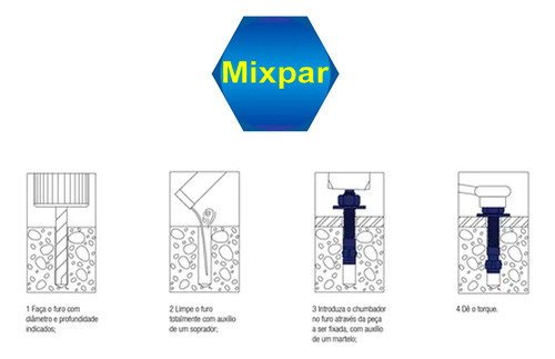 Chumbador Parabolt Pba 3/8 X 3.1/2 8,8cm C/ Porca 100 Peças