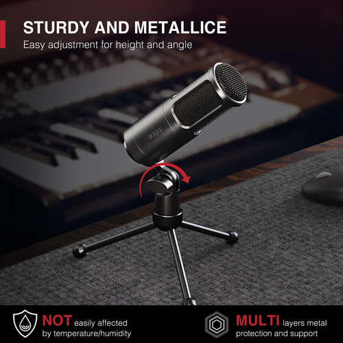 Microfone Dinamico Fifine K669d Xlr Streaming Podcast Vocal Preto