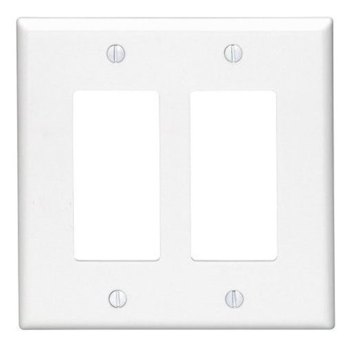 Leviton 80609-w 2-gang Decora / Gfci Device Decora Wallplate