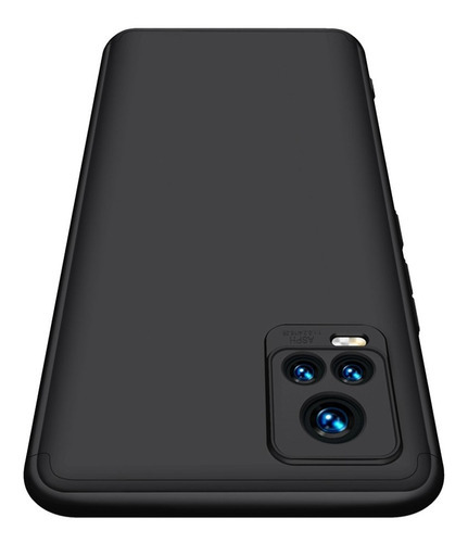 Carcasa 360° Con Protección De Cámara Para Vivo V20 Color Negro Liso