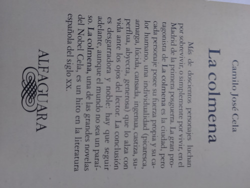 La Colmena - Camilo José Cela, Alfaguara 1994, Español (Usado)