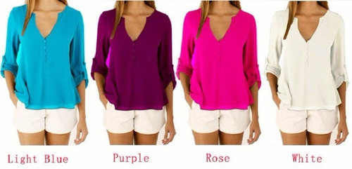 Blusa Abotonada Atras Y Adelante Talle Grande