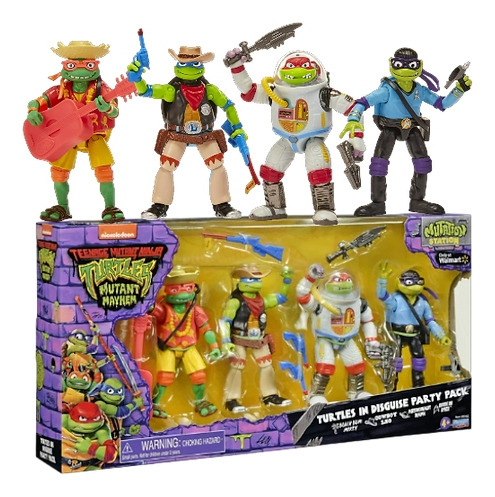 Set X4 Muñecos Tortugas Ninjas Adolecentes Mutantes P/ Niños