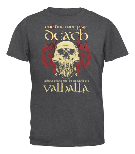 Camiseta Para Viking Death Valhalla Dark Heather X-LG