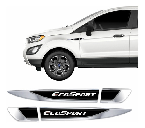 Adesivo Aplique Lateral Ford Ecosport Emblema Resinado Res18