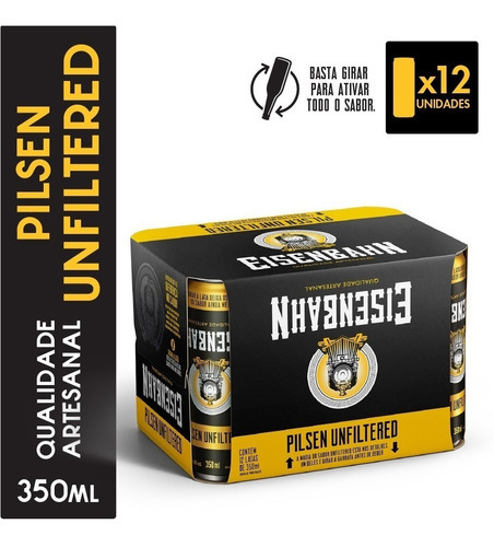 Cerveja Pilsen Unfiltered Puro Malte Pack 12 350ml Eisenbahn