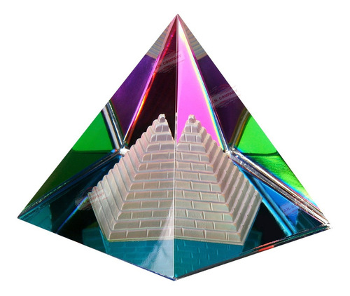 Piramide De Cristal Multicolor Vidrio Decoracion Hogar