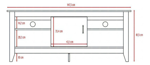 Rack Essential Tv65 Con Puerta - Wengue