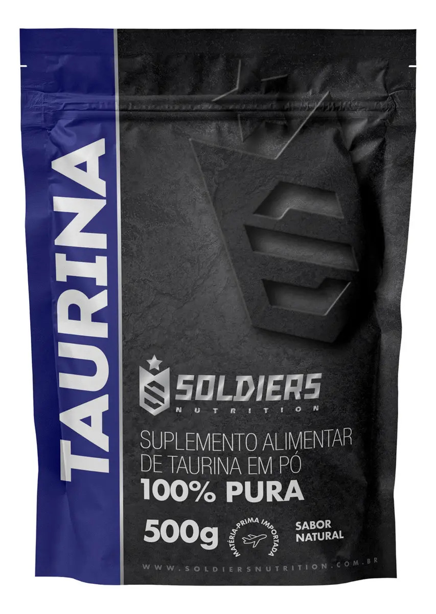 L- Taurina 500g Suplemento Alta Perfomance 100% Pura Importada - Soldiers Nutrition