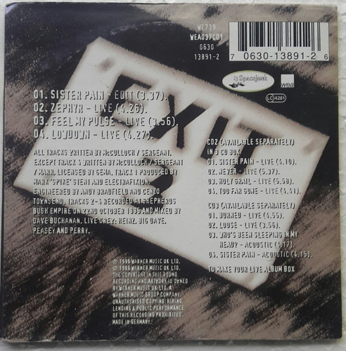 Electrafixion Sister Pain Limited Edit Part 1/3 Cd Raro