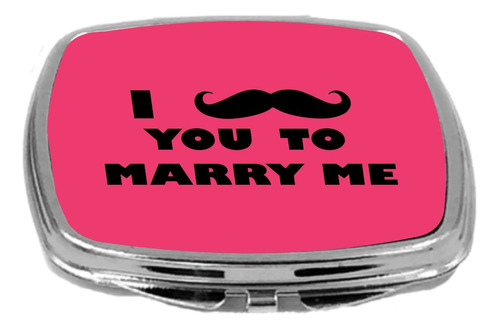 I Mustache You To Marry Me Design Espejo Compacto, Rosa...