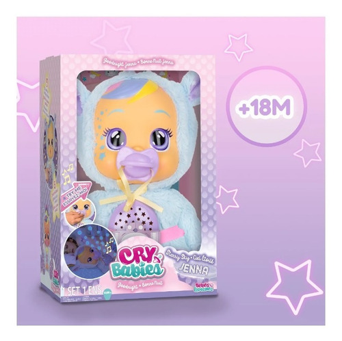 Muñeco Cry Babies Goodnight Jenna Bebé Llorón Con Luces